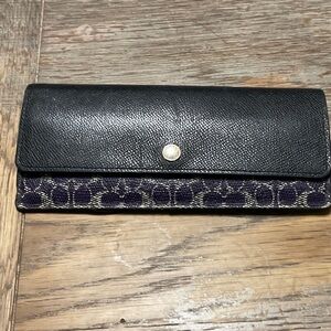 Coach Black and Purple Signature Wallet